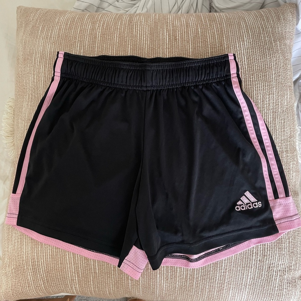 Adidas Aeroready soccer athletic pink and black shorts